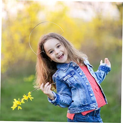 VICASKY DIY Easter Photo Prop Headband White Mary Crown Headdress Simple Structure Party Hair Decor for Beauty Pageants Banquets and Special Occasions