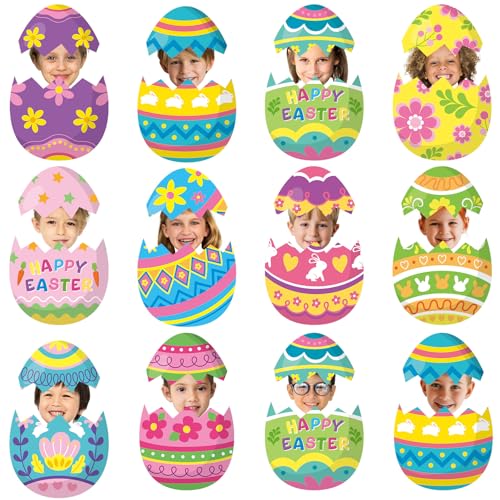 60pcs Easter Egg Theme Cutouts Easter Bulletin Board Decorations Spring Egg Shaped Paper Cut-Outs Classroom Decor for Boys Girls Classroom DIY Craft Photo Kindergarten Preschool Wall Door Supplies - style: Easter Egg