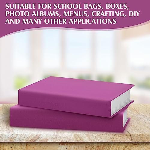 PerKoop Book Cloth for Book Binding 40 x 16 Inch Fabric Surface Paper Backed Bookcover Archival European Durable Strong Bookbinding Supplies Cover Books Album Scrapbooking (Purple) - color: Purple
