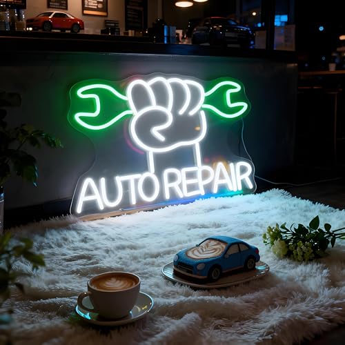 Neon Sign for Wall Decor Light Up Letters Business Led Sign Birthday Party Gifts Led Decorative Night Signs Room Decorations for Signboard Display Billboard Grand Opening Gift (Auto Repair) - color: repair