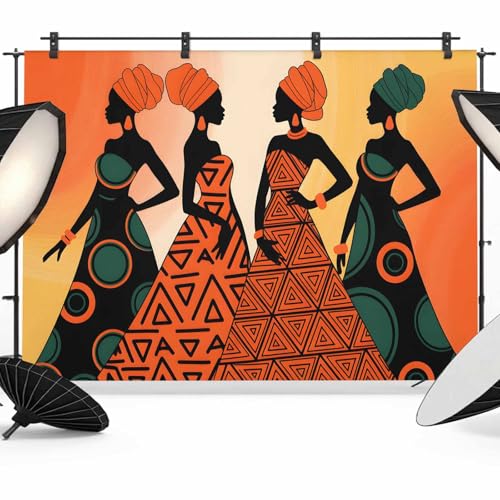 African Women Backdrop for Photography, Black Women Nation Abstract Art Photo Backdrop Portrait Background Party Banner Photo Backgrounds for Studio Booth Props, 10x8ft - color: Sienna, size: 10x8FT