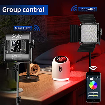 GVM RGB Video Lighting, 360° Full Color Led Video Light with APP Control, 3 Packs 850D Photography Lighting Kit CRI 97, YouTube, Aluminum Alloy Shell - size: 3 packs
