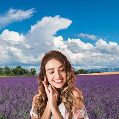 Lavender Fields Backdrop Provence Mountain Valley Lavender Field Photography Background Summer Alps Cloudy Blue Sky Nature Landscape Backdrop France Travel Hiking Party Background Props 5x3ft - color: Purple, size: 5x3ft