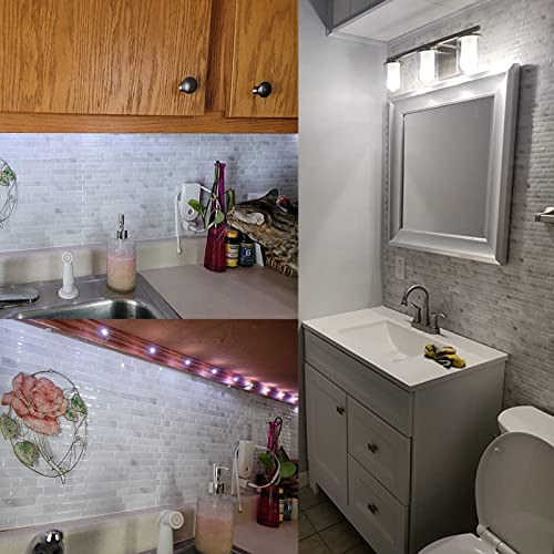 Yipscazo 10-Sheets Peel and Stick Backsplash for Kitchen Slate White Stick on Backsplash for Bathroom Self-Adhesive Wall Tiles for RV, Laundry Room(12"X12") - color: Slate White