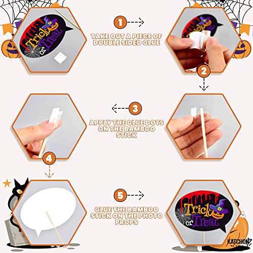 KatchOn Halloween Photo Booth Props - 56 Pack | Hocus Pocus Witch Photo Booth Props - color: Orange and Black