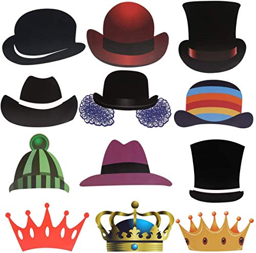 Funny Selfie Props, 89 Pieces with Sticks - Costume Dress Up Accessories for Southwestern, Carnival, Wedding, Birthday Parties