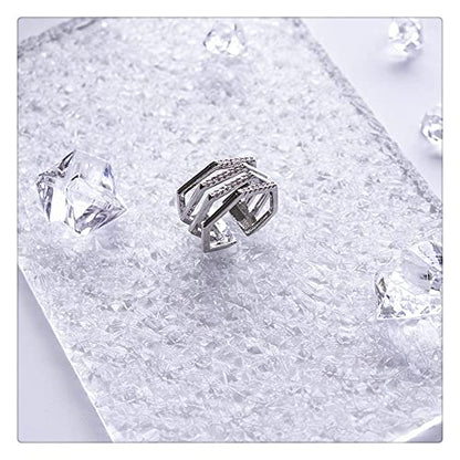 Photo Background Props Acrylic Mirror Cosmetic Shooting Accessories Transparent Water Ripple Background Photography Backdrops Decorations (Square15cm,4Pcs)