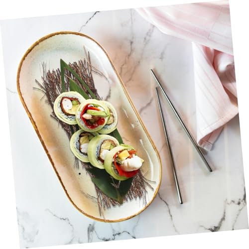 UKCOCO 6pcs Japanese Sushi Fence Serving Plates Rustic Sashimi Tray Decor for Food Photography Lightweight Sushi Decor for Tabletop Display