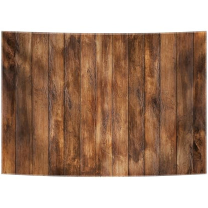 7x5ft Wood Backdrop Natural Wooden Board Photography Background Polyester Fabric Birthday Party Baby Shower Cake Table Decoration Banner Backdrops Photo Booth Prop - size: 7x5FT