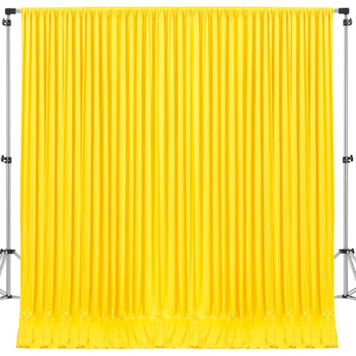 10x10ft Yellow Backdrop Curtain for Wedding Parties Wrinkle Free Fabric Yellow Drapes Backdrop Decoration for Baby Shower Birthday Photography Decoration 2 Panels, 5ft x 10ft - color: Yellow, size: 5ft x 10ft x 2 panels