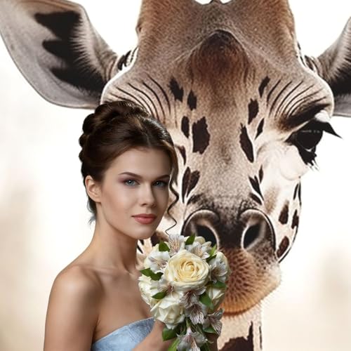 Giraffe Backdrop Background for Photography 5x7ft Photobooth Professional Photo Backdrop Curtains Video Photography Studio Photo Backgrounds Banner BoothScreen Parties - color: Giraffe