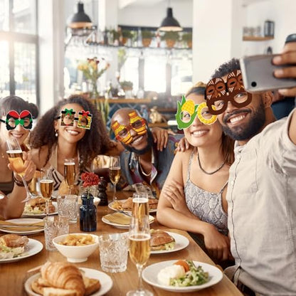 Pajean 36 Pcs Kwanzaa Party Favor Packs Decoration Kwanzaa Photo Props Paper Glasses Bulk African Theme Eyeglasses for Party Favors, Cultural Celebration Decorations, Red Black Green Event Accessories - style: Kwanzaa