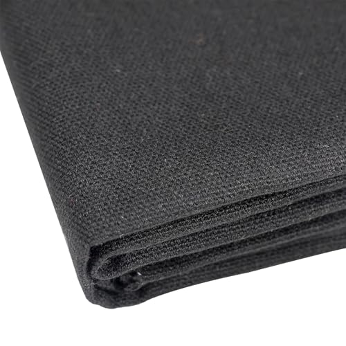 10oz Heavy Duty Cotton Canvas Fabric 60" x 80", Thick Cotton Duck Cloth for Painting, Sewing, Crafts, Tote Bags, Embroidery, Home Decor, Drop Cloth (Black) - color: Black, size: 60" x 80"