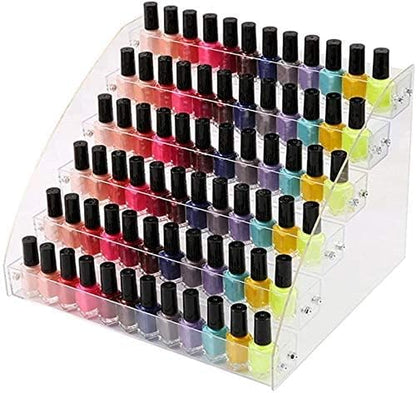 6 Tiers Acrylic Essential Oil Display Rack Nail Polish Organizer Plastic Collection Container for Paints Dropper Bottle Makeup Tabletop Desktop Retail Store Shelf Storage Case Stand Fair Show Holder - size: 6 Floors