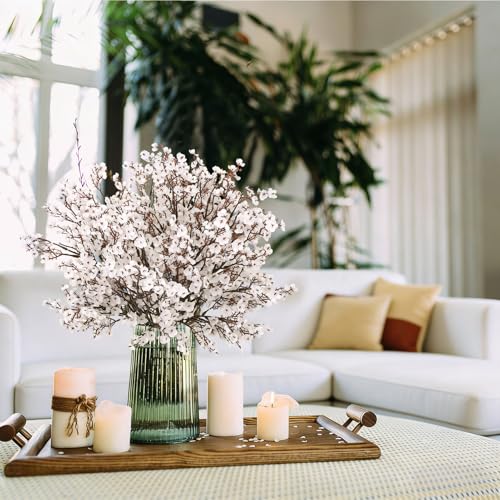 21 Stems White Babys Breath Artificial Flowers, 5 Branches Per Stem Spring Summer Decor White Artificial Gypsophila Flowers Bouquet for Centerpiece Indoor Outdoor Home Wedding Decoration - color: White