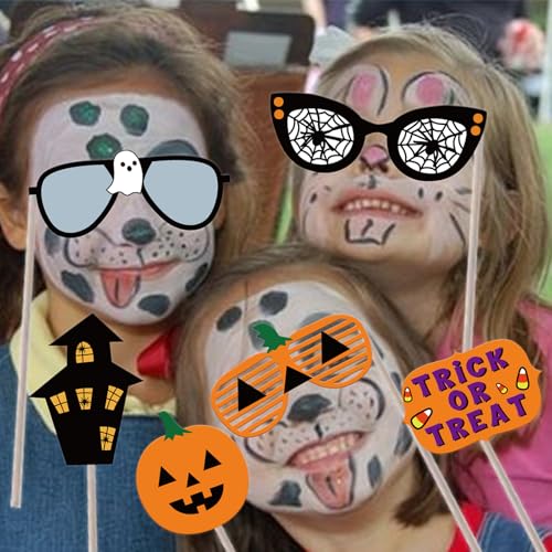 Soochat Halloween Photo Booth Props DIY Kit Scary Hocus Pocus Photo Booth Props for Dress Up Halloween Party Costumes Accessories 22 Pcs
