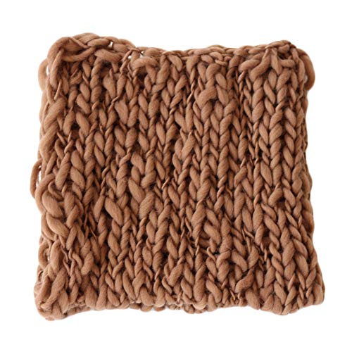 Baby Photography Props Basket Braid Wool Wrap Newborn Photo Shoot Baskets Filler Posing Stuffer Background Blanket - color: Coffee