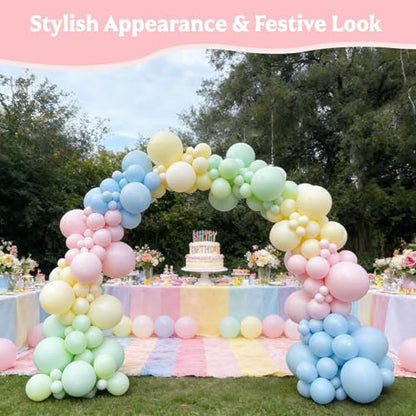 Balloon Arch Kit, 10FT Wide 9FT High Adjustable Balloon Arch Stand with Water Fillable Bases & Balloon Clips, Sturdy Arch Backdrop Stand for Birthday Wedding Baby Shower Graduation Party Decorations