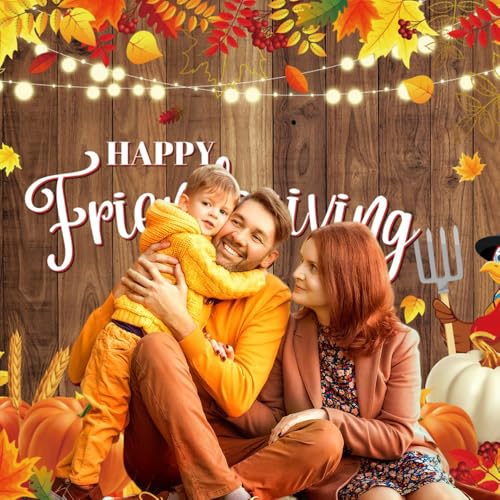 10x8ft Fall Thanksgiving Backdrop for Photography Friendsgiving Photo Backdrop Autumn Harvest Backdrop Pumpkin Turkey Background Decorations Photo Props - color: Thanksgiving-2
