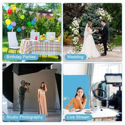 Adjustable Backdrop Stand, 6.5 x 10ft Photo Studio Background Stand Support kit with 4 Clamps, Carrying Bag, Photo Backdrop Stand for Party, Green Screen, Events Wedding Decoration, Photography