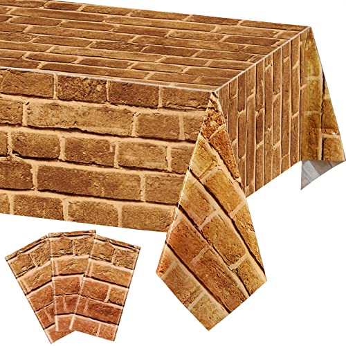 Capoda 6 Pcs 4.5 x 9 Feet Brick Stone Wall Backdrop Brick Wall Tablecloths Magic Wizard Sheet Table Cover Retro Red Backdrop for Wizard Party