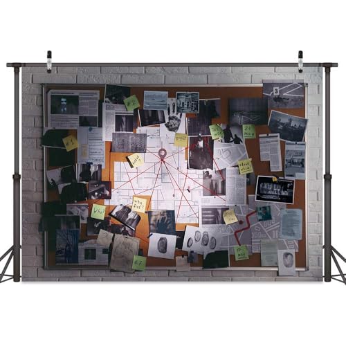 5X5ft Crime Scene Decorations Photo Backdrop Murder Mystery Party Photography Background, Detective Spy Halloween Theme Party Supplies Backdrops Photo Booth Prop Wall Decor Tablecloth - size: 5X5FT