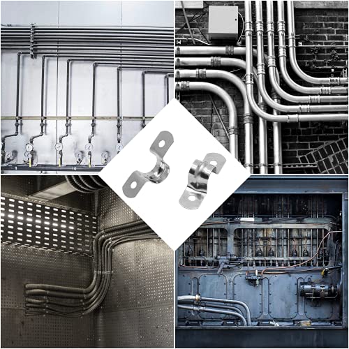 20Pcs 3/4 Inch Stainless Steel Conduit Clamps, Two Hole Strap U Bracket Rigid Pipe Strap Metal U Clamp Conduit Strap Tension Clips U-tube Clamp Heavy Duty - size: 3/4" / 20mm