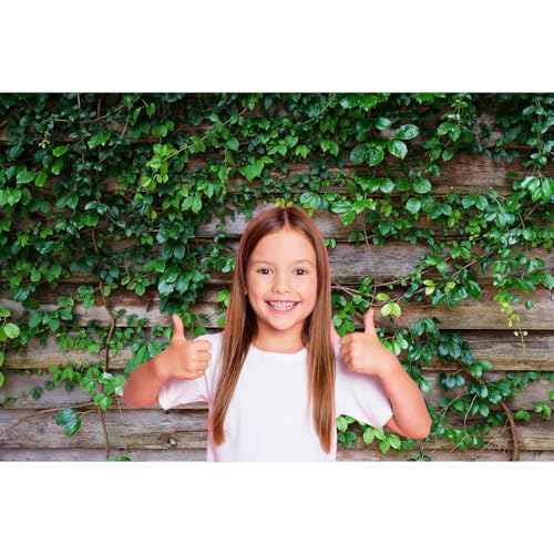 Leaf Plant Over Wood Fence Backdrop Spring Green Ivy on Wood Background Photography Background Green Leaves on Wooden Wall for Photo Background Props Kids Children Birthday Party Decors 5x3ft - color: Leaf_Green, size: 5x3ft