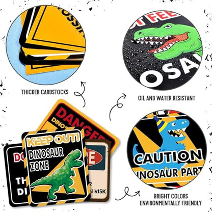 WERNNSAI Dinosaur Birthday Decorations - 12 PCS Dinosaur Party Supplies for Boys Kids Dino Birthday Funny Sign Decor for Jurassic Theme Baby Shower Holiday Party Favors Caution T-Rex Sign Wall Decor - style: Dinosaur 001