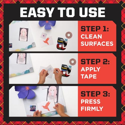 Scotch Removable Double-Sided Mounting Squares, Clear, 432 Pre-Cut Foam Squares, 0.45 in. x 0.45 in., Removes Easily Without Leaving Any Residue, Photo-Safe, Mess-Free Application (7225AMS-ESF) - size: 0.45 in. x 0.45 in.