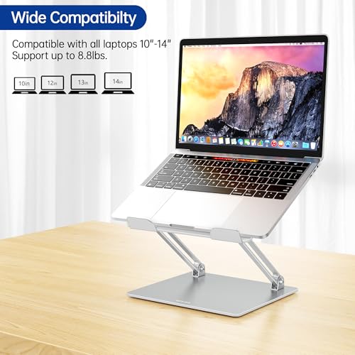 BESIGN LS10 Laptop Stand, Ergonomic Adjustable Notebook Tablet Stand, Computer Holder Compatible with Air, Pro, Dell, HP, Lenovo More 10-14" Laptops, Silver - color: B-Silver