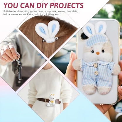 Garneck 30 Pack Bunny Ears for Crafts Plush Rabbit Ear Diy Accessories: Easter Bunny Embellishments for Hair Clips Bows Headband Costume Decor