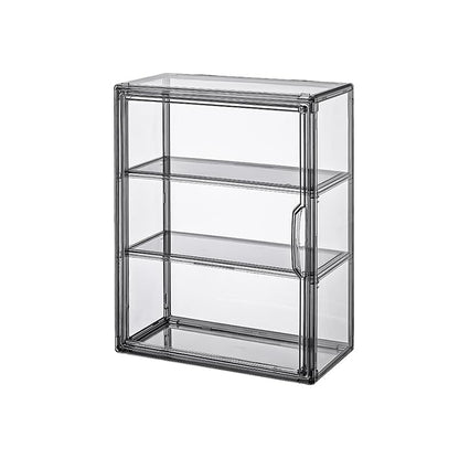 BOHOIDEE 3 Tiers Acrylic Display Case with 2 Division Boards, Acrylic Storage Organizers Box with Magnetic Door, Wall-Mounted Dustproof Showcase for Makeups, Purses, Figure