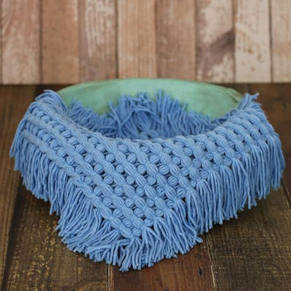 Newborn Baby Photography Props Blanket Posing Aid for Girl Boy Photo Shoot Baskets Filler Posing Stuffer Background Blanket (Sky Blue) - color: Sky Blue