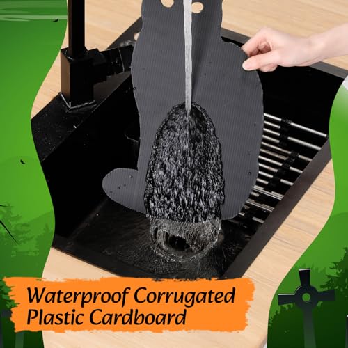 Blulu 9 Pcs Halloween Decorations Outdoor Black Cat Yard Signs with Stakes Scary Silhouette with Glow in The Dark Eyes Corrugated Plastic Waterproof Black Cat Decor for Garden Lawn Patio (Cats) - style: Cats