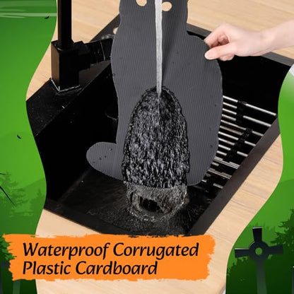 Blulu 9 Pcs Halloween Decorations Outdoor Black Cat Yard Signs with Stakes Scary Silhouette with Glow in The Dark Eyes Corrugated Plastic Waterproof Black Cat Decor for Garden Lawn Patio (Cats) - style: Cats