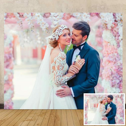 Custom 10x5ft Custom Backdrop Personalized Photo Backdrop with Picture Backdrop for Photography, Gift for Christmas, Birthday, Wedding, Graduation, Valentine's Day (120x60in) - size: 10x5FT