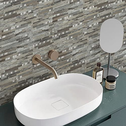 Midcard 20 Sheets Peel and Stick Backsplash PVC Wall Tile,for Kitchen Backsplash - color: Distressed Silvery Moon, size: 20