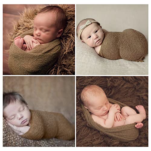 Newborn Photography Props Stretch Newborn Photography Wrap Blanket for Baby Boys Girls Posing Photo Shoot Props - color: Rostedcoffee