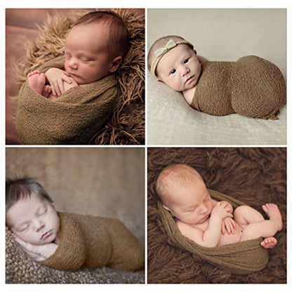 Newborn Photography Props Stretch Newborn Photography Wrap Blanket for Baby Boys Girls Posing Photo Shoot Props - color: Rostedcoffee