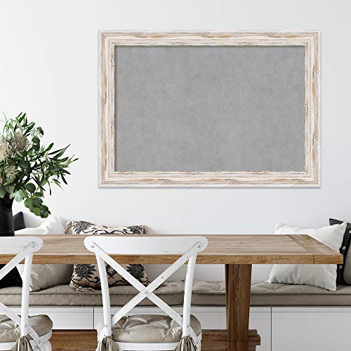 Amanti Art White Framed Magnetic Board 29x41 Large Vision Board for use with Magnets, 100% Metal Sheet to Display Items as Office Decor or for Home Organization in mudroom, Kitchen or Kids Room - color: Alexandria White Wash, size: 41"W x 29"H