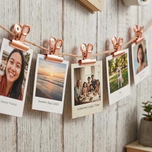 Coideal Bulldog Paper Clips Rose Gold, 20 Pcs 2 Inch Large Metal Binder Hinge Clip for Office, Food Bags, Pictures Photos, Art Crafts (50 mm) - color: Rose Gold