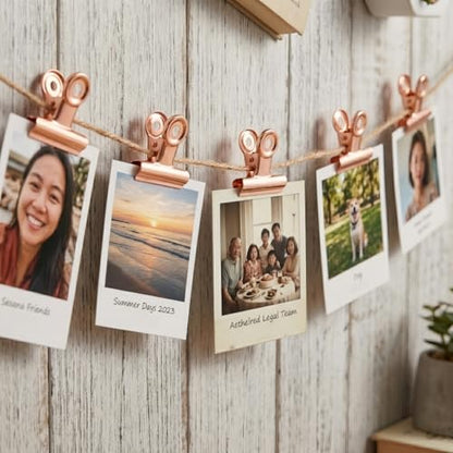 Coideal Bulldog Paper Clips Rose Gold, 20 Pcs 2 Inch Large Metal Binder Hinge Clip for Office, Food Bags, Pictures Photos, Art Crafts (50 mm) - color: Rose Gold