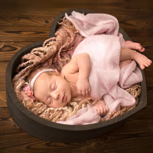 Heart Shaped Photography Props Baby Infant Photo Props Kids Baby Basket Kid Photo Posing Case Clothes Newborn Modeling Wood