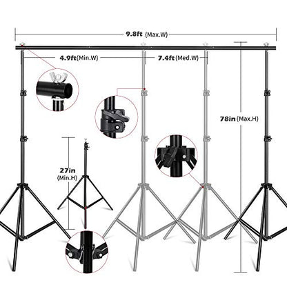 Photography Lighting Kit, Light Box Photography with Backdrap Stand, Photo Backdrops for Photo Studio Product, Portrait and Video Shooting
