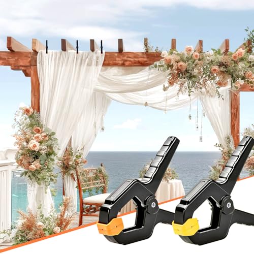 18Pack Spring Clamps, 3.5inch Plastic Spring Clips Heavy Duty Clamps for Woodworking, Balloon Arch Backdrop Stand Clips, Spring Clamps for Photography Backdrops Holder, Crafts, Fabric Backdrop - color: 3.5"_18p_yellow