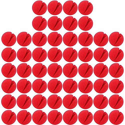 TIHOOD 50PCS Red Foam Clown Noses Novelty Foam Clown Noses for Halloween Christmas Costume Party - style: 50PCS