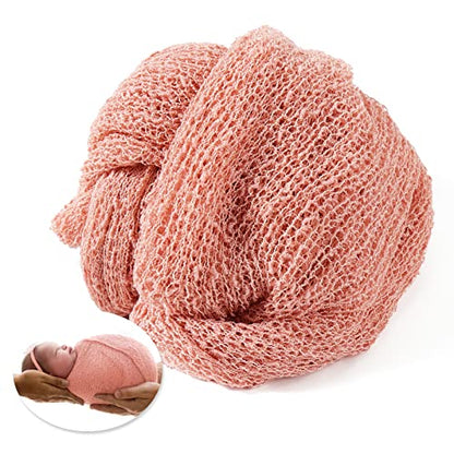 Newborn Photography Props Stretch Newborn Photography Wrap Blanket for Baby Boys Girls Posing Photo Shoot Props - color: Pinkroses