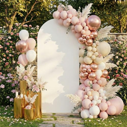 White Arch Backdrop Cover, 7.2FT,6FT Spandex Balloon Arch Cover for Backdrop Stand, Thick Wrinkle-Free Double-Sided Fabric Stretchy Background for Baby Shower, Wedding, Birthday Party Decoration - size: 7.2ft,6f