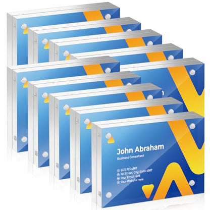 10 Pack Mini Acrylic Picture Frames 2.5 x 3.5 Inch Clear Acrylic Business Card Frame Double Sided Magnetic Photo Block Frames Wallet Size Desktop Display Stand for Office Home - size: 2.5"X3.5"